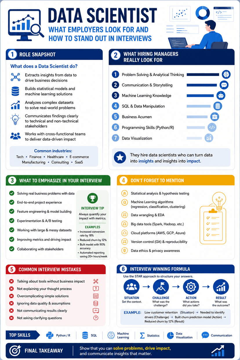 Data Scientist hiring manager infographic
