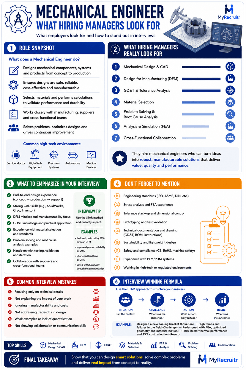 Mechanical Engineer hiring manager infographic