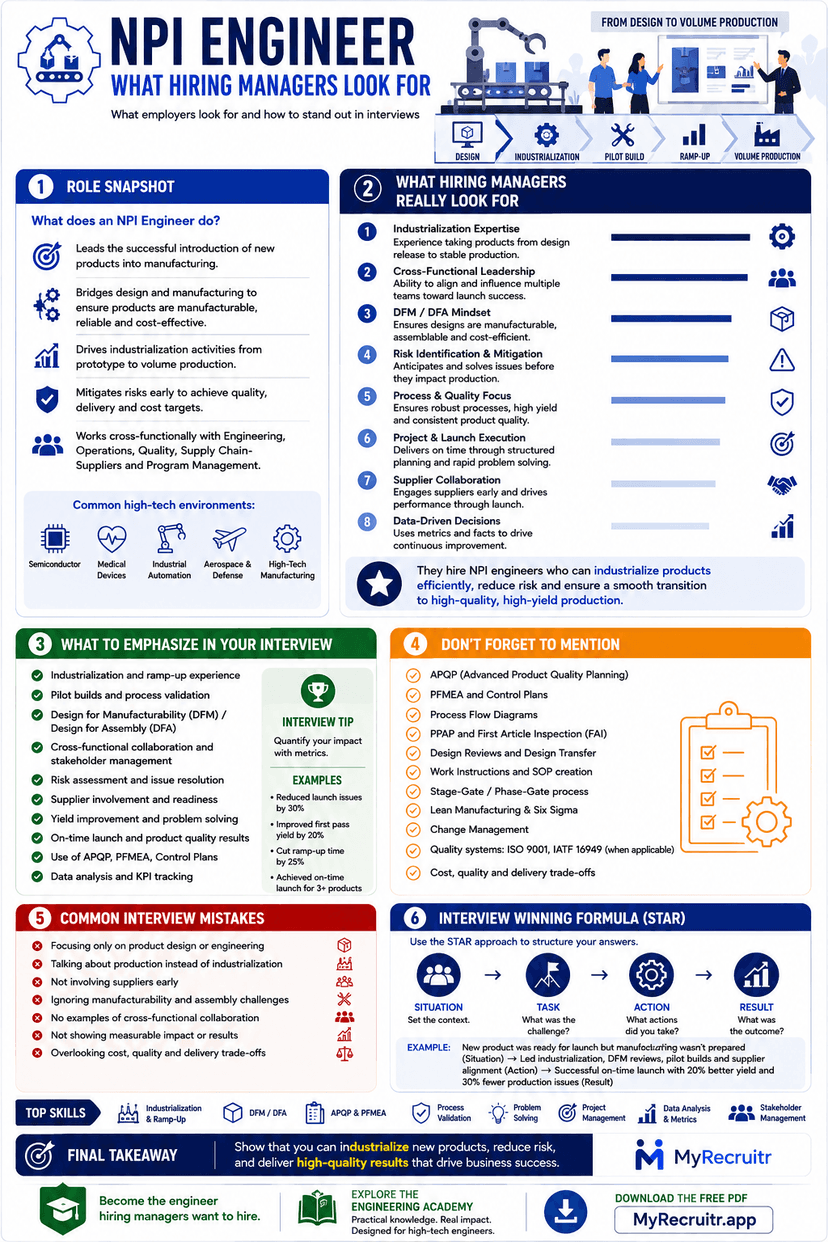 NPI Engineer hiring manager infographic