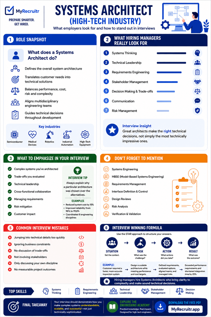 Systems Architect hiring manager infographic