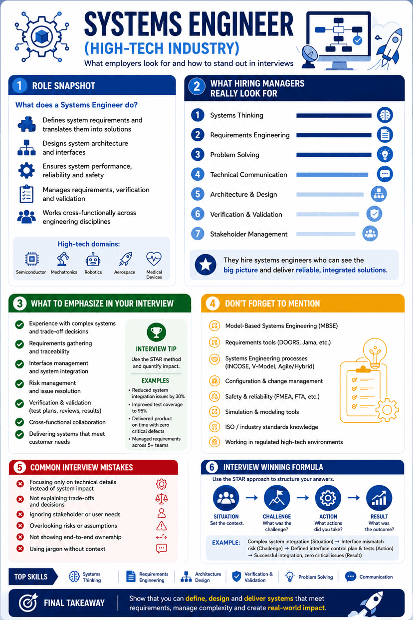 Systems Engineer hiring manager infographic